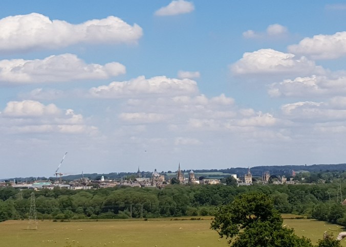 Oxford University view spires Hinksey Heights Nature Trail South Hinksey golf course boardwalk hiking walking